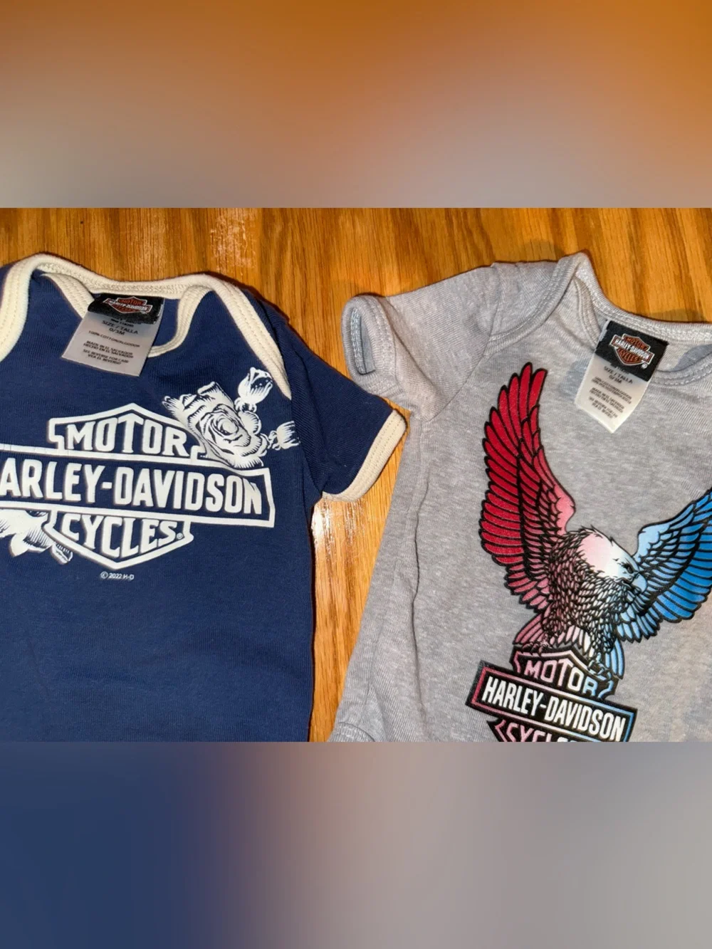 Harley-Davidson Kids Navy and Gray Logo newborn onsies Set